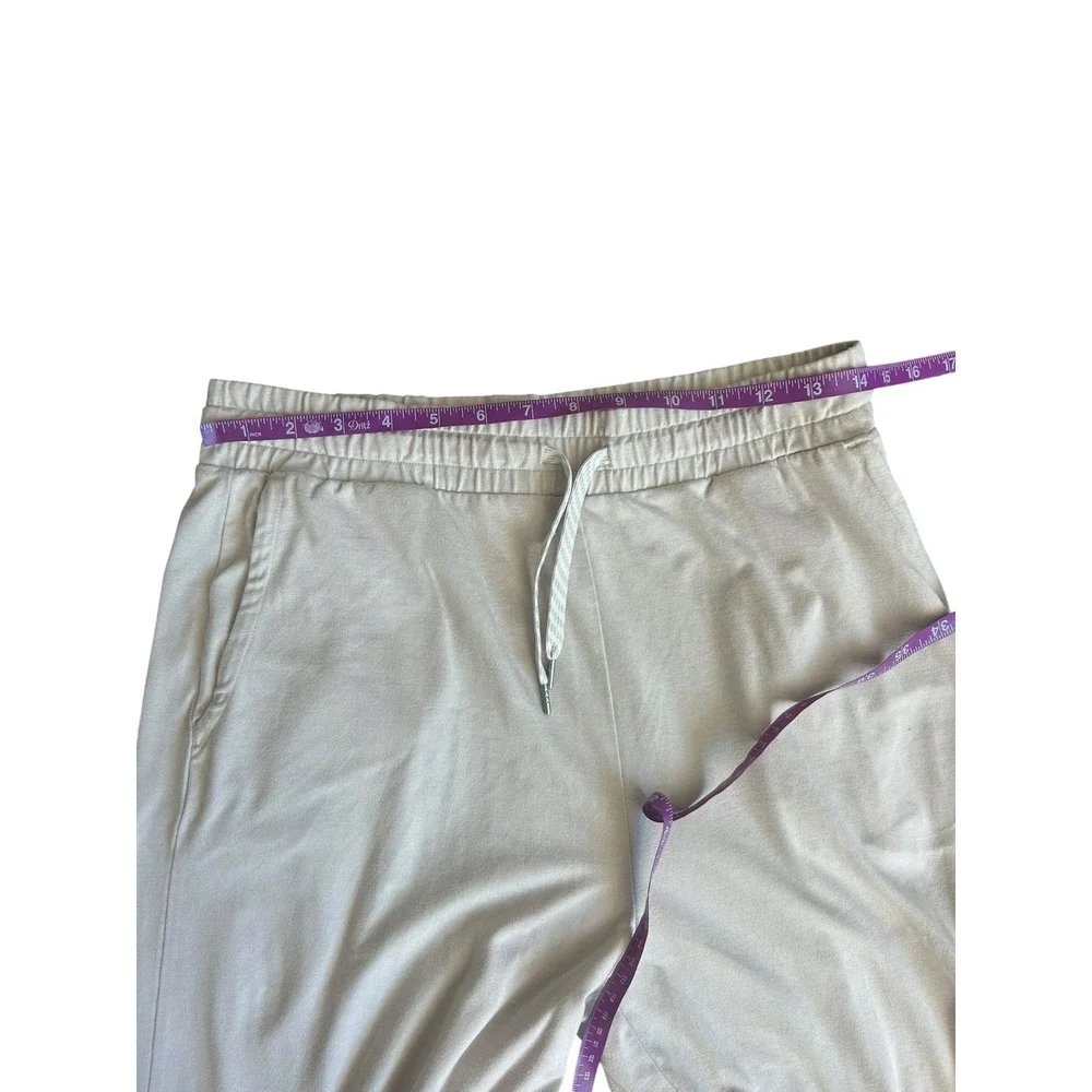 Vuori Wide Leg Lounge Pants High Rise Drawstring Athleisure Beige VW4023 Women M